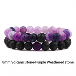 Komplekt K&auml;ev&otilde;ru Paaride Kaugus Must Valge Looduslik Laavakivi Tiigrisilma helmestega Jooga K&auml;ev&otilde;rud Meestele Naiste Elastne k&ouml;is Ehted