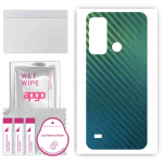 apgo Protective Skin Sticker for the back compatible with ZTE Blade A53, Wrap Film, Foil, Vinyl - Pattern Carbon Chameleon CAKA1