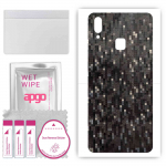 apgo Protective Skin Sticker for the back compatible with vivo Y91i, Wrap Film, Foil, Vinyl - Pattern Carbon Black Pixel