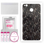 apgo Protective Skin Sticker for the back compatible with Xiaomi Redmi 4 (4X), Wrap Film, Foil, Vinyl - Pattern Carbon Black Pixel