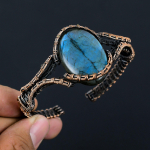 Labradoriidi v&auml;&auml;riskivi k&auml;sitsi valmistatud vasktraadist m&auml;hisega ehted reguleeritav mansett naistele Adjustable sinine