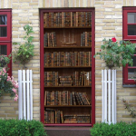 3D vintage raamaturiiuli uksekleebised raamatukogu raamaturiiul Kodu Magamistoa Tapeetkleebis Eemaldatav Veekindel isekleepuv plakati seinamaaling 90x200cm