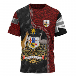 Austraalia lipuga k&auml;nguru aborigeenide maalimine 3D-prinditud suvine meeste l&uuml;hikeste varrukatega &uuml;mara kaelusega igap&auml;evane mugav v&auml;li T-s&auml;rk XS