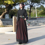 Hanfu meeste igap&auml;evane &uuml;likond Hiina elemendid v&otilde;itluskunstide v&ouml;&ouml;st kuni Hanfu etendus meestele ja naistele 2XL