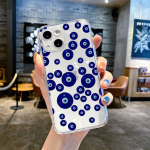 Evil Eye Turkish lucky Blue telefoni&uuml;mbris l&auml;bipaistev pehme iPhone'ile 5 6 7 8 11 12 13 sc se plus mini xs xr pro max shell iphone XS MAX