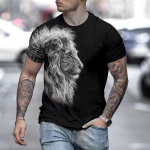 Suvised Meeste Suured T-s&auml;rgid Vintage Lion Graphics 3D Print Tops 5xl L&uuml;hike T-s&auml;rk Harajuku Riietus O Krae Loom Camiseta XXS