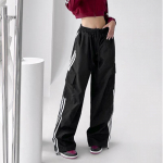 Vintage Triibulised Dressip&uuml;ksid Hip Hop Naiste Retro T&auml;navamood Laia S&auml;&auml;rega Cargop&uuml;ksid Y2K K&otilde;rge V&ouml;&ouml;kohaga N&ouml;&ouml;riga Joggerid P&uuml;ksid XL must