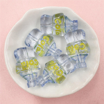 Creative Cartoon Elements Perforated Pendant Coke Bottle Shape Candy Color 5Pcs 18.8*30mm Acrylic Beads Handmade Material Cute Phone Chain Making oranž