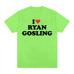 Naljakas Ma Armastan Ryan Goslingu Graafilist T-s&auml;rki Meeste Naiste Mood O-kaelusega R&otilde;ivad T-s&auml;rgid Suvine Vabaaja 100% Puuvillast Suurem&otilde;&otilde;tmeline T-s&auml;rk S must