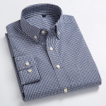 Mees Standard-Fit pikkade varrukatega Micro-Check s&auml;rgid Patch Pocket &otilde;huke pehme 100% puuvill valge/punane joontega ruuduline vabaaja mitmek&uuml;lgne s&auml;rk 3XL must