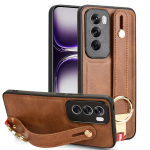 Luksuslik randmepaela nahast &uuml;mbris OPPO Reno 12 11 Pro 5G Reno 12F 11F jaoks koos r&otilde;ngaavajaga &uuml;li&otilde;huke p&otilde;rutuskindel kaitsekate OPPO Reno 12F 5G pruun