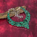 Smaragdkaelakee, 925 Sterling h&otilde;bedast kaelakee v&auml;&auml;riskivide ehted, k&auml;sitsi valmistatud kaelakee, imelised ehted, kingitus talle Adjustable With 18 Inches roheline