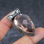 Morganite Gemstone Handmade 925 Sterling Silver Jewelry Gift Pendant 1.89 e5b92
