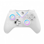 Bluetooth juhtmevaba kontroller Switch Pro jaoks, m&auml;ngupult Switch OLED/Ps3/Android jaoks 6-teljelise k&auml;epidemega, PC/telefoni juhtkang RGB-ga valge