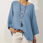 S&uuml;gisene uus massiivne puuvillane ja linane vaba vabaaja pluus naistele &Uuml;mara kaelusega pikkade varrukatega naiste s&auml;rk suures suuruses vintage lihtsad naiste topid 24692 XXXXL