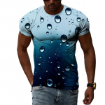 Vihmapiiska loomingulise mustriga meeste 3D-prindiga T-s&auml;rk, mood, vabaaja isiksus, looduskaunis maastik, suure kaelusega l&uuml;hikeste varrukatega topp XL