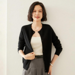 Naiste ka&scaron;miirist kardigan Qinghe ka&scaron;miir 100% ka&scaron;miirist s&uuml;gis-talvine ka&scaron;miir paksendatud kardigan pehme ja soe XL must