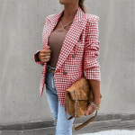 Naiste tr&uuml;kitud vabaaja bleisermantel Naiste jope &otilde;huke pidulik pika &uuml;likonna jope S punane