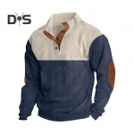 S&uuml;giskevadine Meeste dressipluus n&ouml;&ouml;pidega kaelus Colorblock viilutatud pikkade varrukatega pullover Sport vabaaja igap&auml;evane topp M
