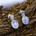 Kuu kivi v&auml;&auml;riskivi naastk&otilde;rvar&otilde;ngas, Kingitus talle, K&auml;sitsi valmistatud ehted, Naiste k&otilde;rvar&otilde;ngas, Kingitus emale, Naastk&otilde;rvar&otilde;ngas, 925 Sterlingh&otilde;be