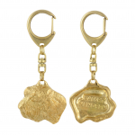 Petit Basset Griffon Vend&eacute;en - Gilded key ring with dog, handbag decoration, luxury accessory by Art-Dog brand