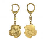 Great Dane II - Gilded key ring with dog in gift box, handbag decoration, luxury accessory by Art-Dog brand