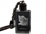 Highland Lynx - Crystal pendant with cat photo, illuminated pendant, unique gift by Art-Dog brand puhas