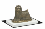 Yorkshire Terrier, Yorkie - dog figurine, figure on a white base, trophy for Art-Dog dog show exhibition