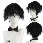 Kvaliteetne l&uuml;hike lokkis s&uuml;nteetiline parukas mustade ja kuldsete juustega, sobib Halloweeni rollim&auml;nguks, sobib meestele ja poistele