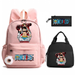 3 tk/komplekt Anime One Piece Pestav Kerge Raamatukott koos L&otilde;unakoti ja Pinaliga &Otilde;pilastele Koolitarbed Tagasi Kooli Seljakott Poisile T&uuml;drukule Teismelisele Vabaaja Kott