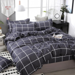 Neljaosaline pestud puuvillase voodipesu komplekt, tekikate, voodilina tekikate, lihtne p&otilde;hjamaise stiilis komplekt 1.2m bed