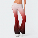 Naiste mood Gradient Slim Fit Slim Reverse Waist Madala v&ouml;&ouml;kohaga elastsed p&uuml;ksid XS punane