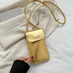 Naiste vabaajakotid Pu-nahast rahakotid &Uuml;hev&auml;rvilised Mobiiltelefoni rahakott Lady Crossbody &otilde;lakott K&auml;ekott Money Messenger Bag 10.5x0.5x18.5cm kuld