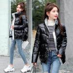 Talvine sulejope Naiste l&uuml;hike lahtine pagari&auml;ri paks v&auml;ike puuvillane jope, soe mantel 2XL must