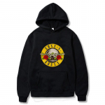Meeste Guns N Roses Tr&uuml;kitud kapuutsid Puuvillane Hard Rock Band Meeste ja naiste Pullover Hip Hop Muusikariided S must