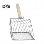 Metallist kassiliivak&uuml;hvel, puidust k&auml;epidemega, libisemiskindel lemmikloomakaka s&otilde;elumisk&uuml;hvel liivakasti jaoks h&otilde;be