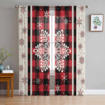 J&otilde;ulukiri Lumehelbed Kardinad elutuppa Magamistoa Kodukaunistus Aken Voile t&uuml;llkardinad W135 x H114cm