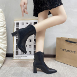 Moodsad naiste k&otilde;rged kontsad, terava varbaga poolsaapad, elegantsed talvepeokingad, naiste 2024. aasta trendid lumesaapad, pumbad Seksikas Mujer Zapatos Botas 35 valge