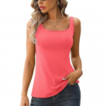 Charmleaks naiste topp sisseehitatud polsterdatud rinnahoidjaga, reguleeritava laia rihmaga Camisole puuvillased Cami s&auml;rgid XL oranž
