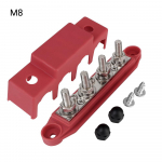 Paadiveokile RV haagissuvila auto vooluringi seade 4 Ways M8 M10 Stud Bus Bar 5/16 3/8 naastud 48V 250A DC elektri&uuml;henduse toite jaotusplokk Red M8
