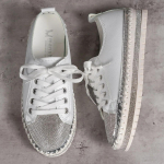 Suures suuruses naiste vabaajajalatsid Mood Rhinestone Platvorm Lamedad Paelad Loaferid Luksuslikud Mugavad Naiste tossud Zapatos Mujer 35 valge