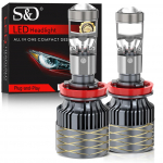 2tk H4 H7 LED esitule projektori objektiiv H8 H11 9005 HB3 9006 HB4 auto Canbus turbo pirnid 80W 50000LM v&otilde;imas minipealamp LHD 6500K valge H11 H8