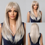 ALAN EATON Blondid kihilised s&uuml;nteetilised parukad tukkidega, pikk sirge parukas naiste t&uuml;drukutele, pehme naturaalne kuumakindel parukas igap&auml;evastele juustele