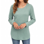 YYFS Naiste moe vabaaja kevads&uuml;gise &uuml;hev&auml;rvilise tr&uuml;kiga pikkade varrukatega O-kaelusega pluusid ja s&auml;rgid S must