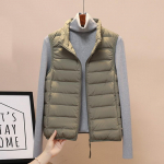 Uus Vest Kerge Sulevest Naiste Suur Suurus P&uuml;stkrae &Otilde;huke &Otilde;mblusteta Integreeritud Kerge Jakk Sulejakk Vooder 3XL