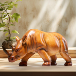 Ninasarviku skulptuur Dekoratiivsed kaasaegsed aksessuaarid Rhinoceros kuju Kodu kaunistus kapi jaoks Lauapind Elutuba Kontor Hotell pruun