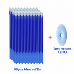 50 tk Kustutatav t&auml;itevarras Magic kustutatav pliiats pestav k&auml;epide 0,5 mm sinine must tindiga geelpliiatsi kirjatarbed 50pcs black set
