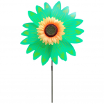 Lilledega seisev ratas v&auml;rviline p&auml;evalille tuuleveski vaias p&auml;evalille tuulevaiad &otilde;ues peo aia sisekujundus