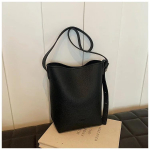 Multifunktsionaalne Solid PU Bucket Naiste Crossbody kott Mood Lihtne &otilde;lakott Armas naiste k&auml;ekott must