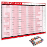 2025. aasta lamineeritud seinakalender kleebistega, t&auml;ppidega, memoplakatiga seinakalendrid